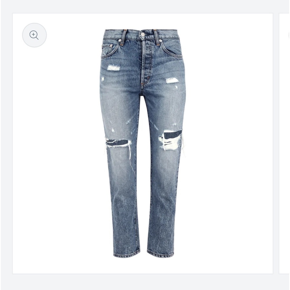 $396 Daily Blue Hype Classic Crop‎ Jean in Tempest Japanese Rigid Denim Jeans